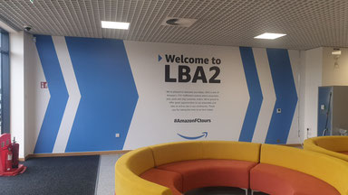a photo of the lba2 amazon reception wall