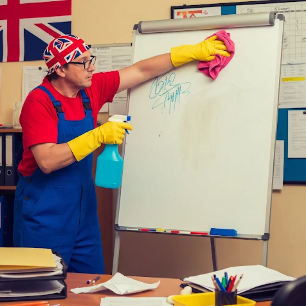 Process of how to clean a whiteboard to eliminate ghosting marks