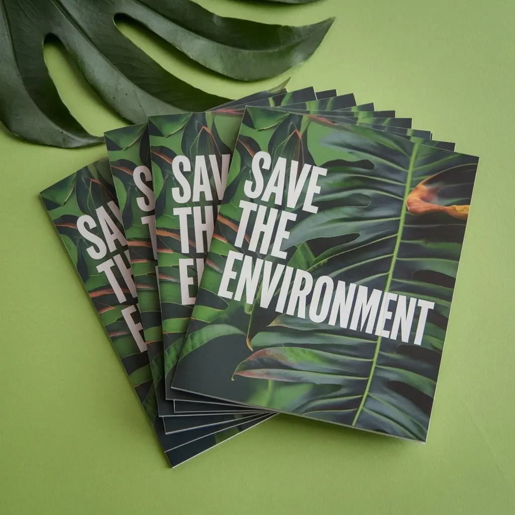 Difference between Brochures and Leaflets, and How Do They Compare to Flyers, Booklets, and Pamphlets 3 Stack of promotional leaflets for an awareness campaign, illustrating how leaflets and flyers are used for mass distribution and messaging.