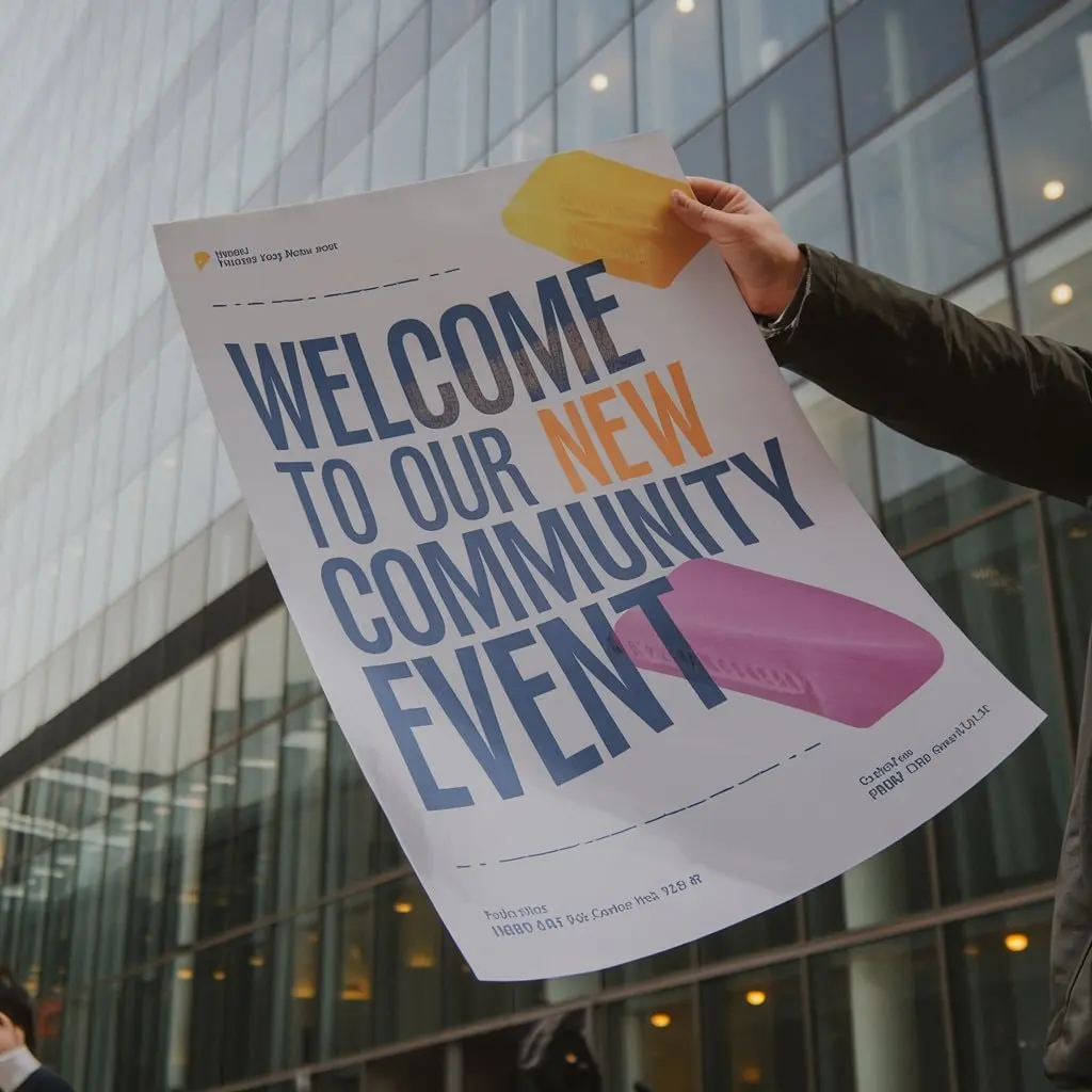 Difference Between Flyers and Brochures Explained 1 Business flyer being handed out outside a commercial building, demonstrating flyer marketing compared to brochures for event promotion.