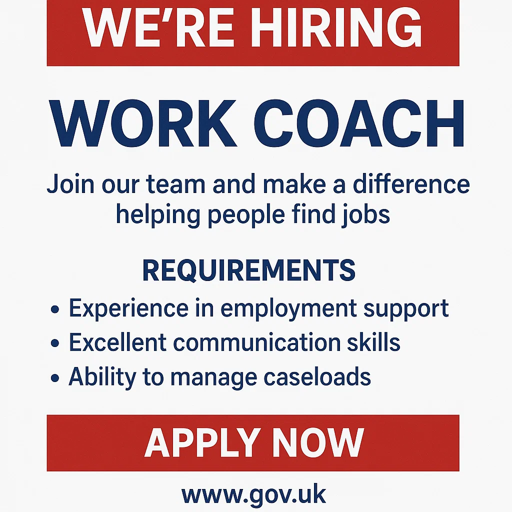 Recruitment flyer poster advertising a job opening, demonstrating how hiring flyers are used for employment promotion and staff recruitment.