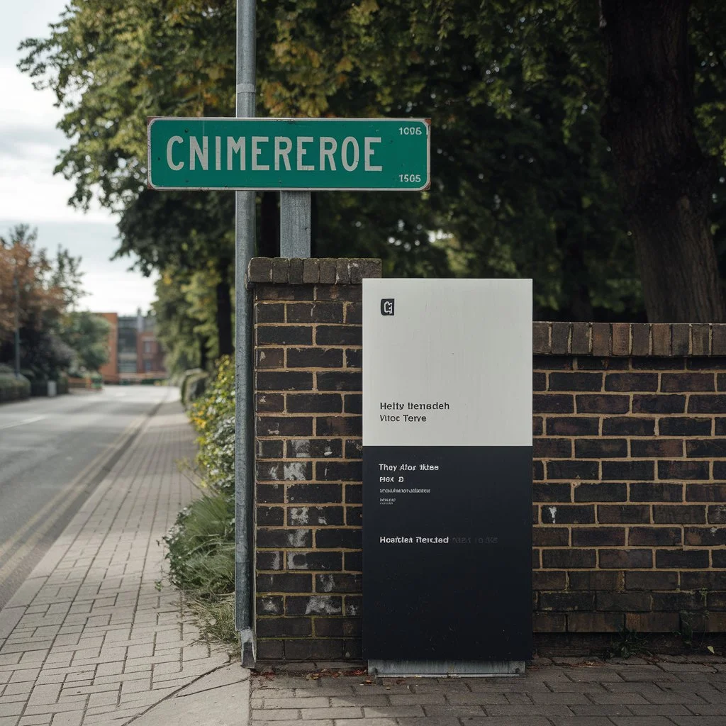 Professional graphics and signs installation for corporate business entrance with branded exterior display panel
