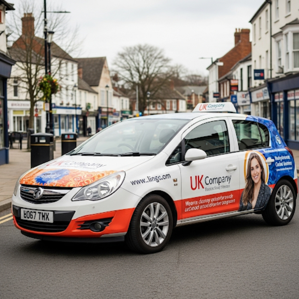 Professional car wrapping for small hatchbacks, highlighting affordable car wrap pricing for UK businesses