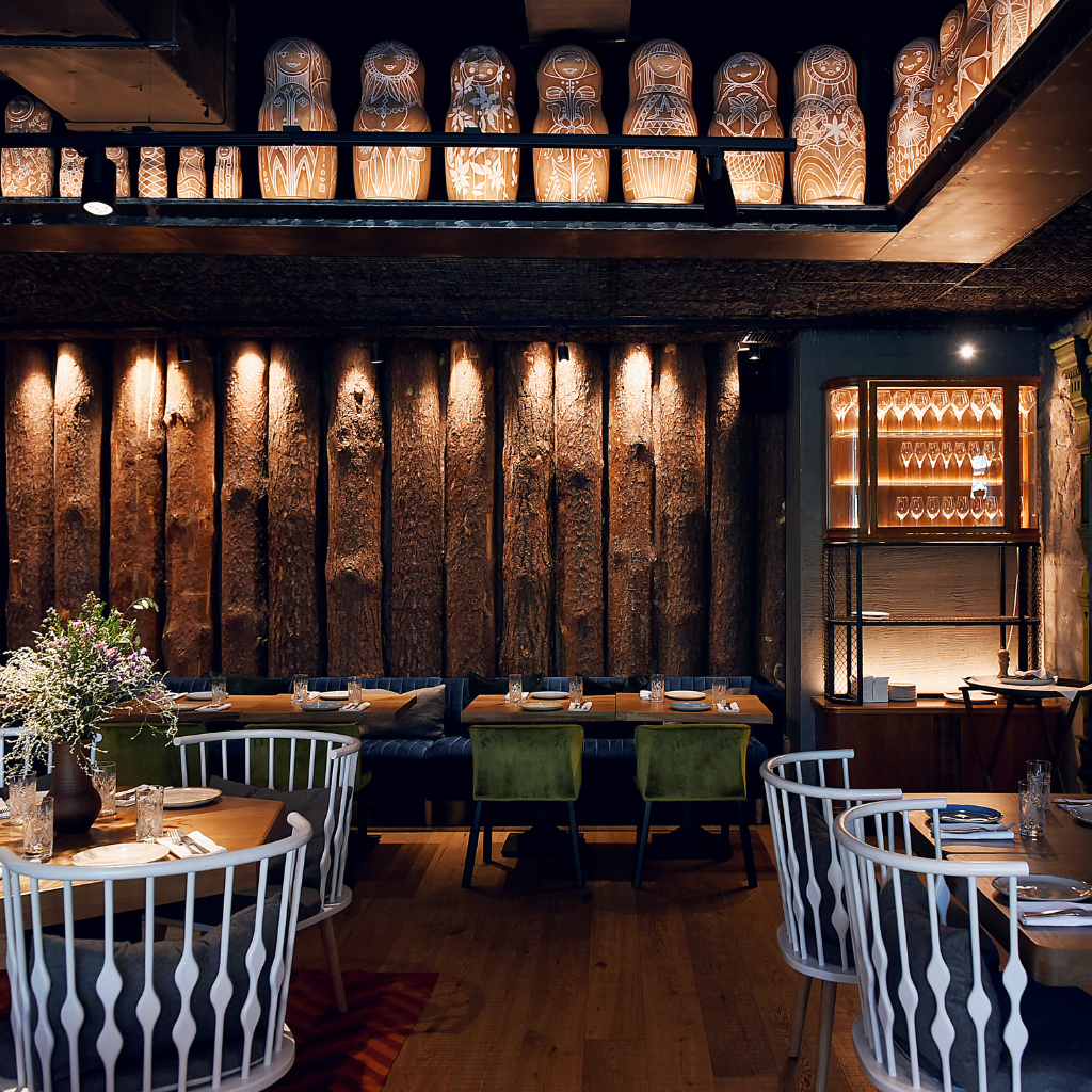 restaurant feature wall