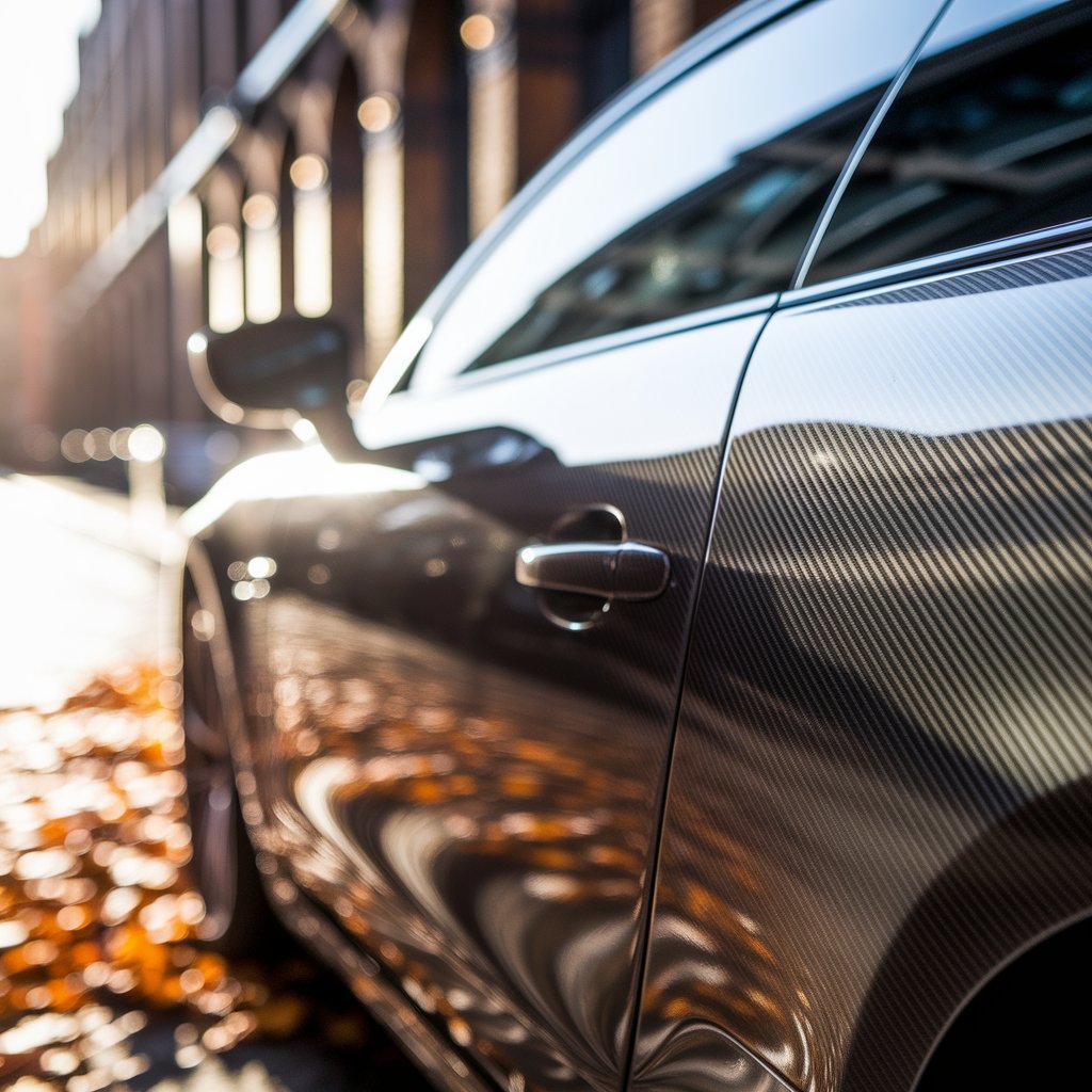 brushed black metallic vinyl car wrap