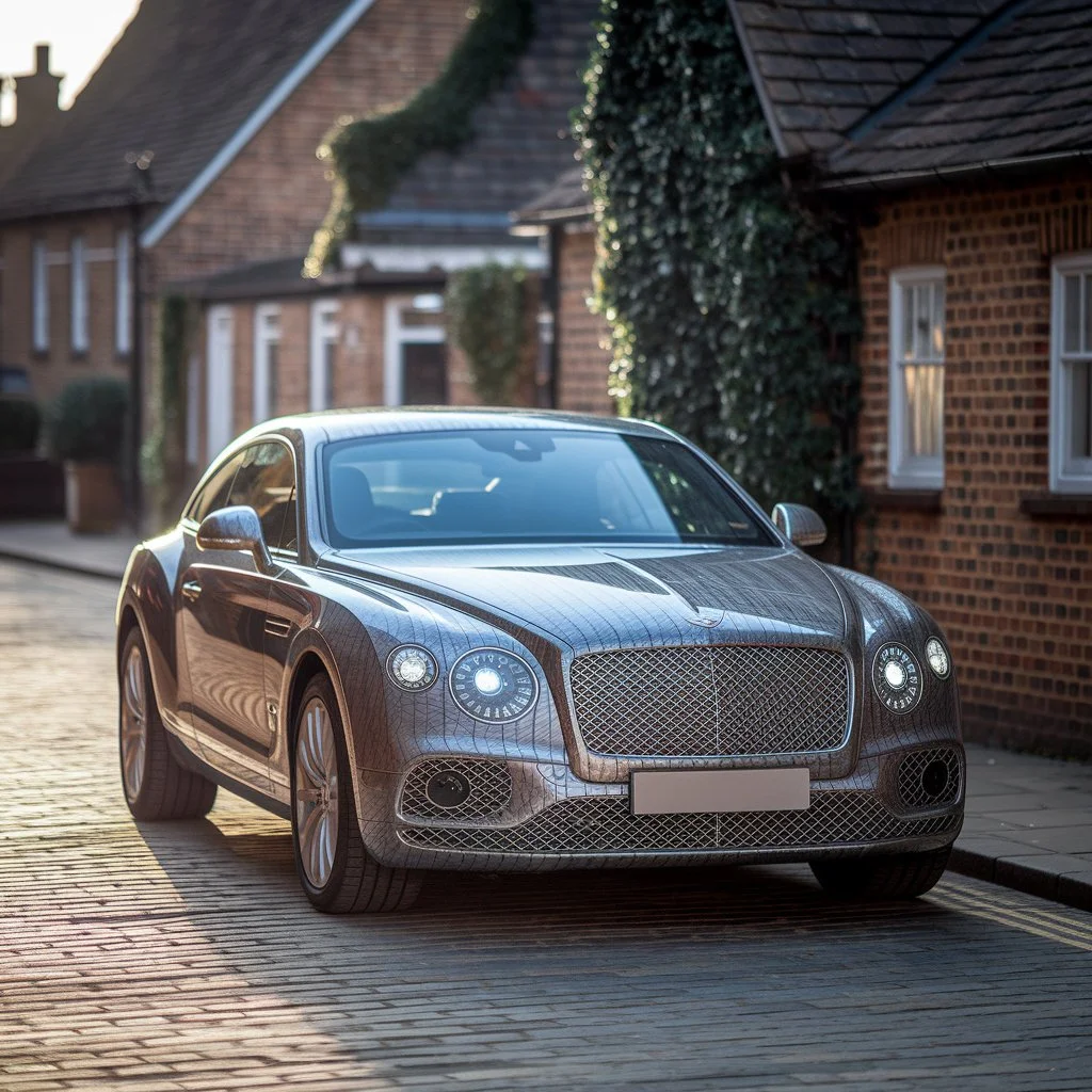 Temporary graphics used on luxury car for removable branding campaign and event marketing promotion