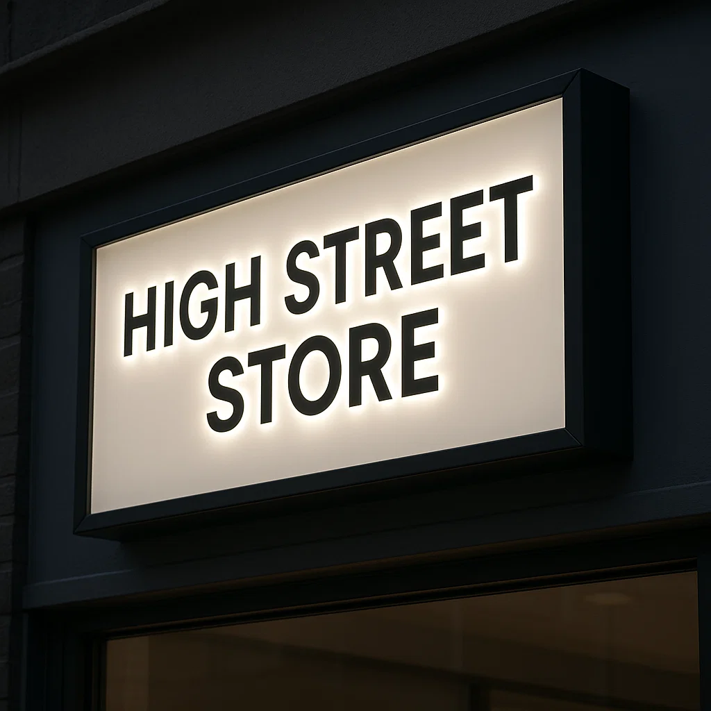 back illuminated tray sign
