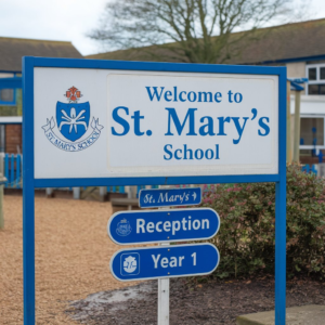 College campus outdoor signage