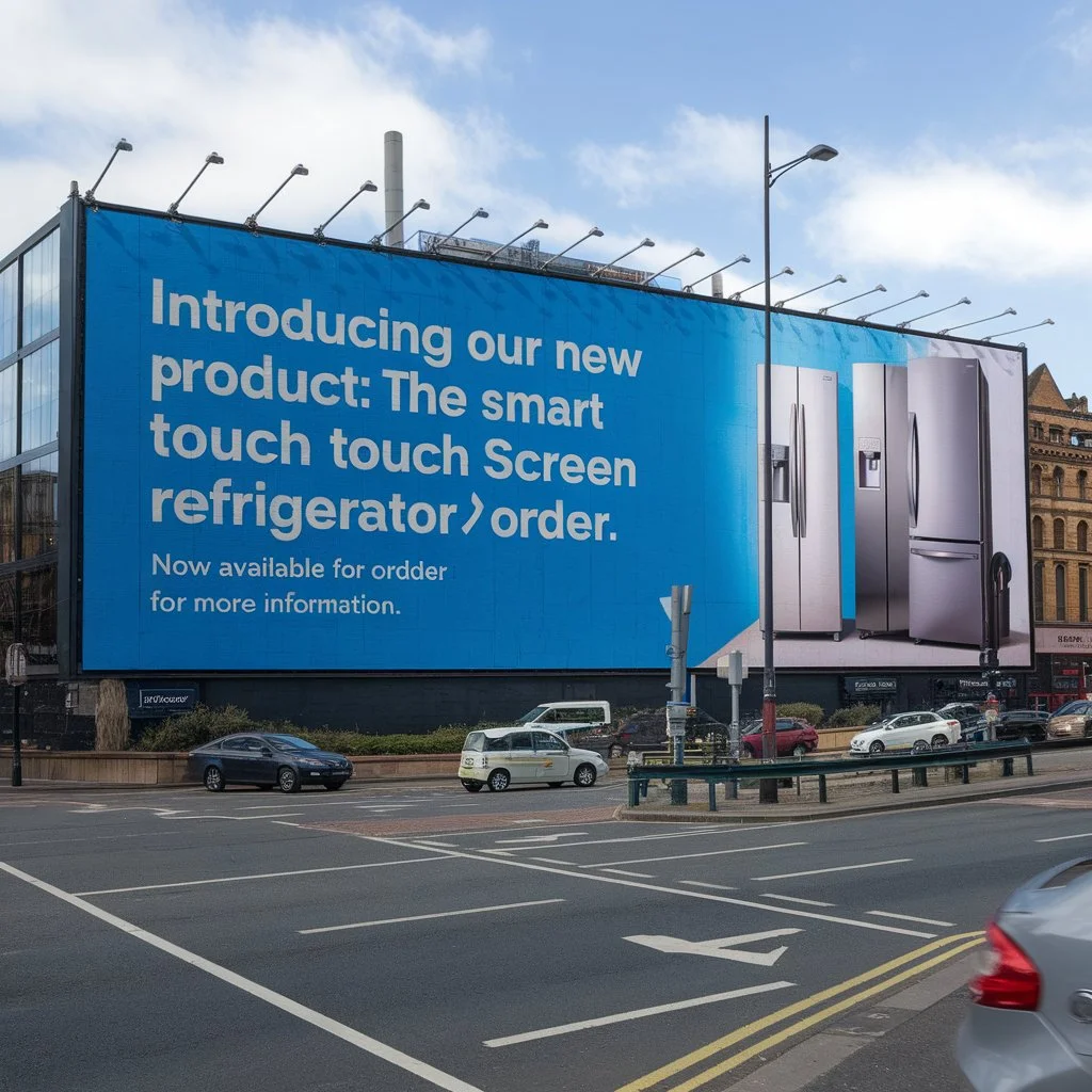 colour font layout for advertising hoardings